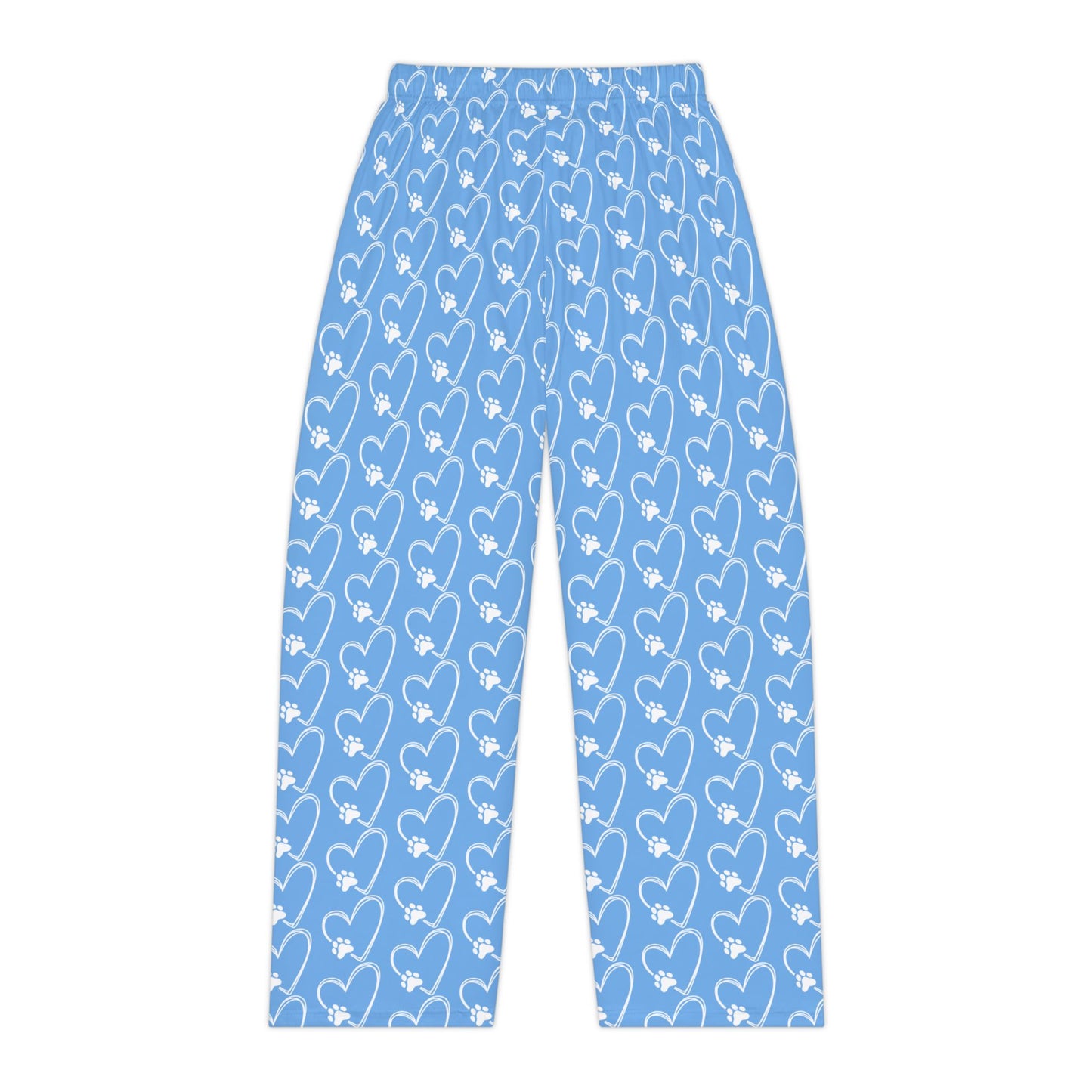 Cozy Paw & Heart Pattern Women's Pajama Pants - Perfect for Relaxing & Gifting - Dog Lovers