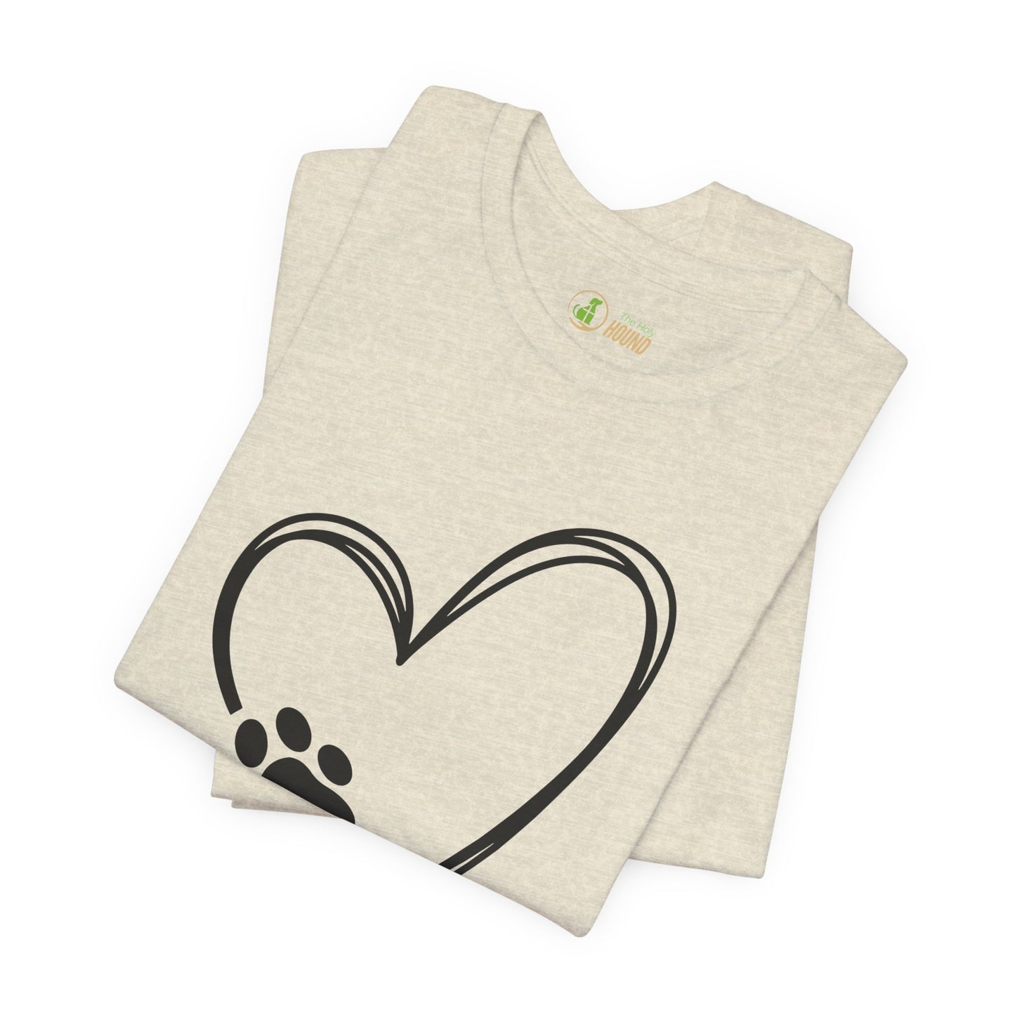 Love Dog Paw Graphic Unisex Short Sleeve Tee - Perfect for Dog Lovers