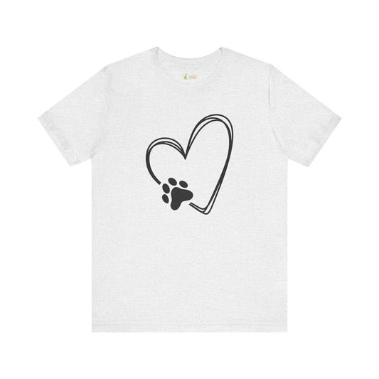 Love Dog Paw Graphic Unisex Short Sleeve Tee - Perfect for Dog Lovers