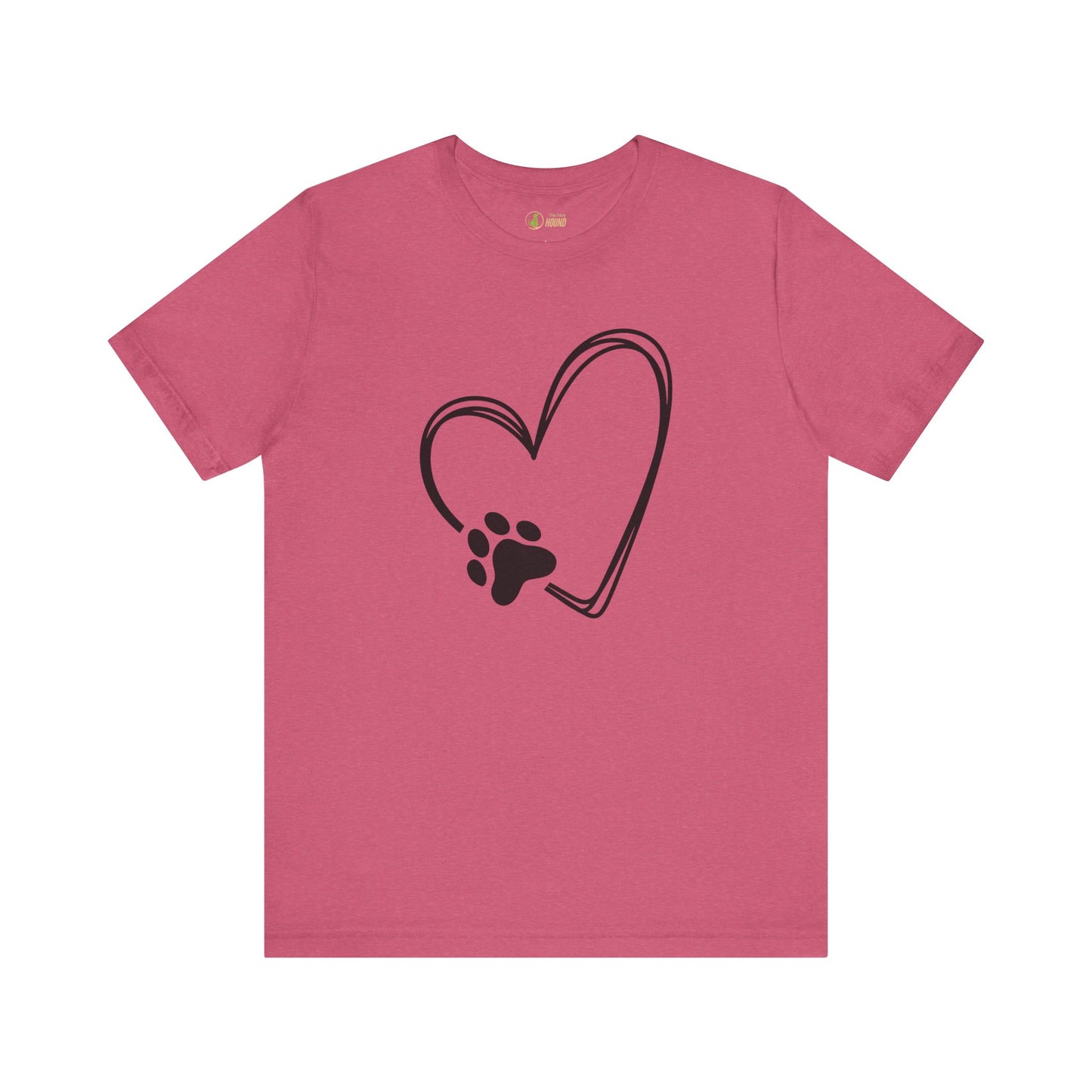 Love Dog Paw Graphic Unisex Short Sleeve Tee - Perfect for Dog Lovers