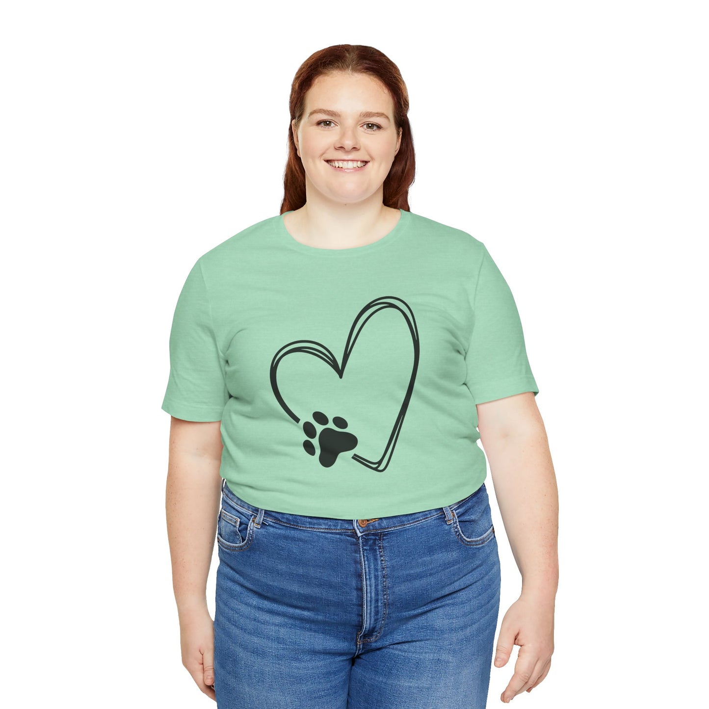Love Dog Paw Graphic Unisex Short Sleeve Tee - Perfect for Dog Lovers