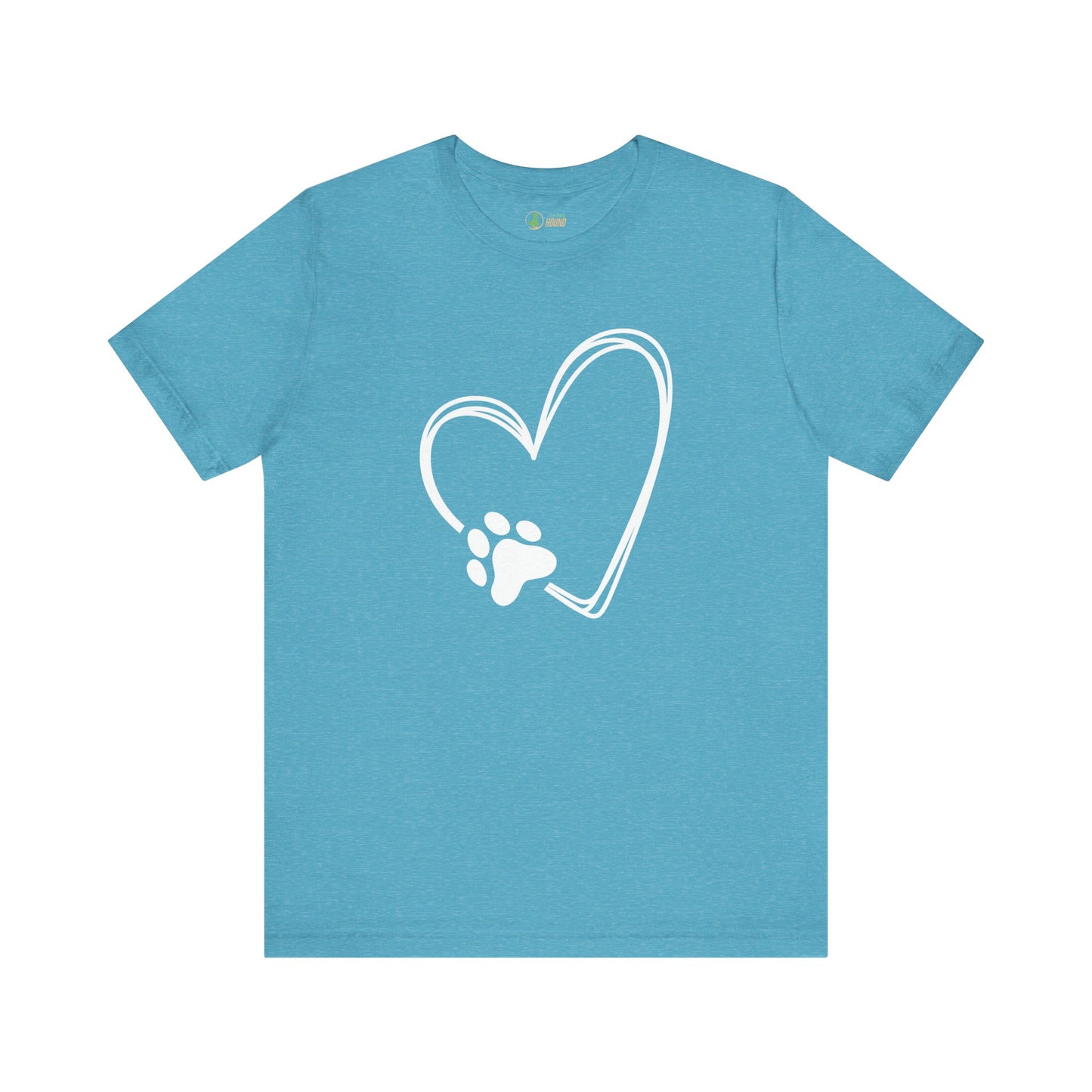 Love Dog Paw Graphic Unisex Short Sleeve Tee - Perfect for Dog Lovers